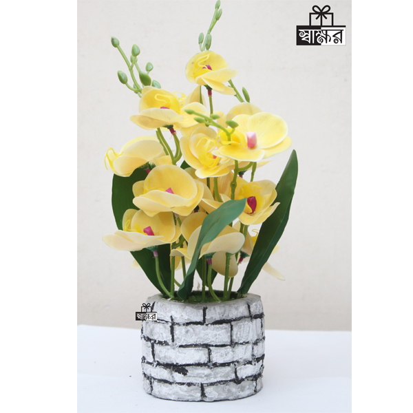 Weightless Cement vase & flower Shakkhor