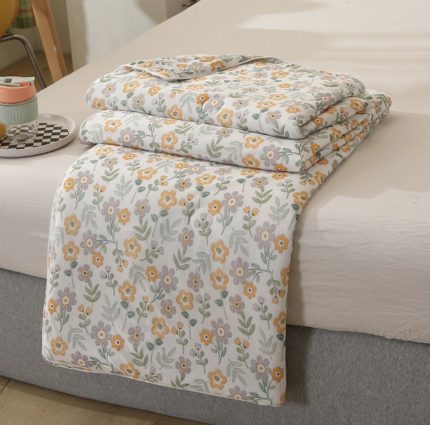 Softest Grade A Quality comforter / AC Katha Yellow flower